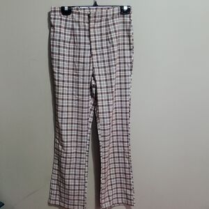 Romwe Plaid Flare Pants Size 6